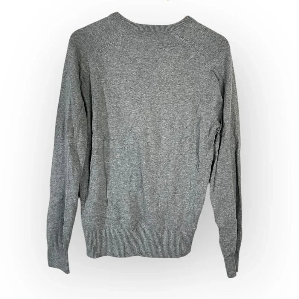 Original Penguin Pullover Sweater Men's Medium Gray V-Neck Long Sleeve Ribbed